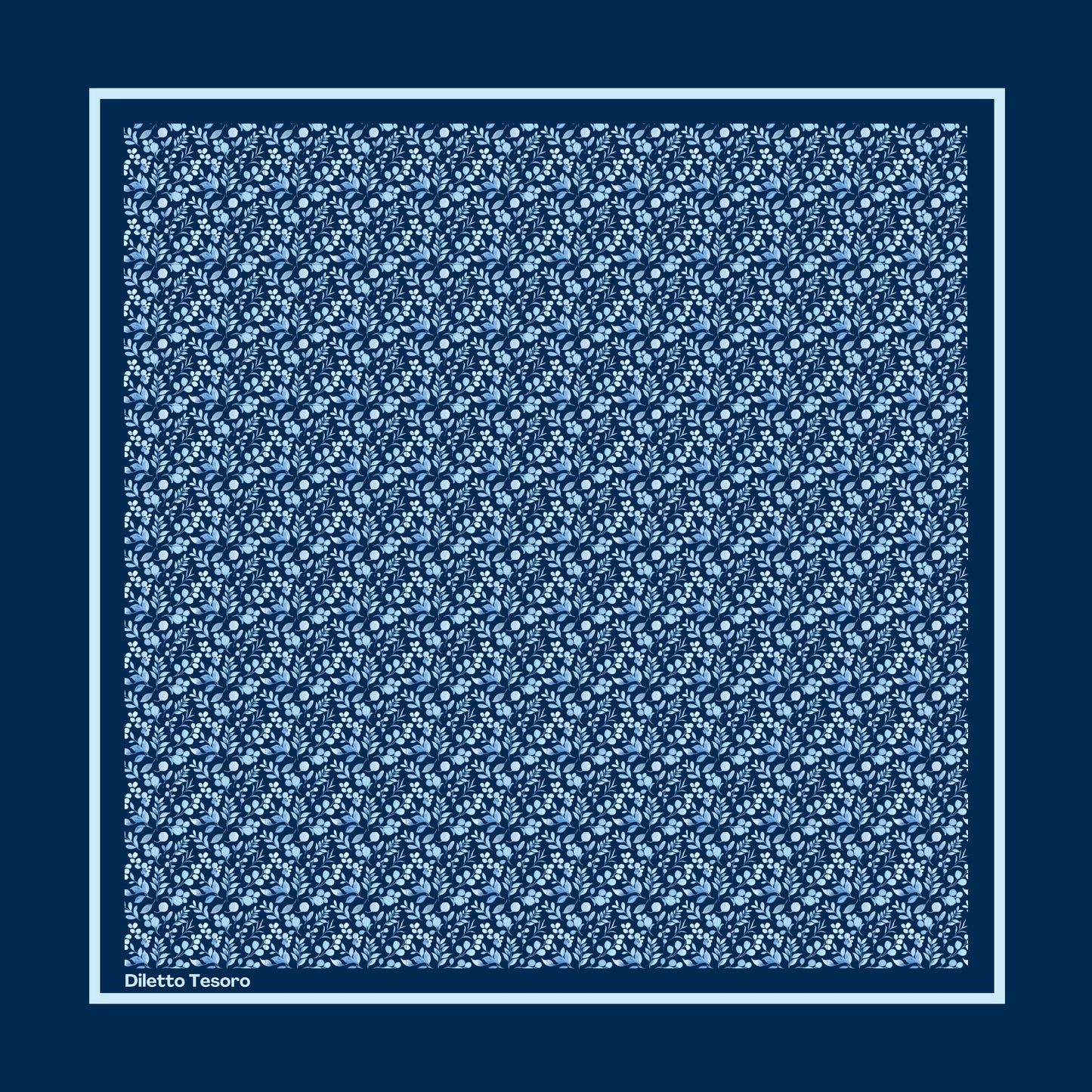 Liberty Blue Scarf - small blue flowers (90x90cm)