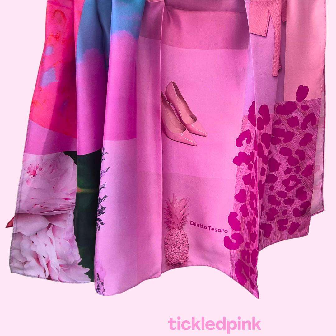 Pink Collage Scarf - collage of pink (90x90cm)
