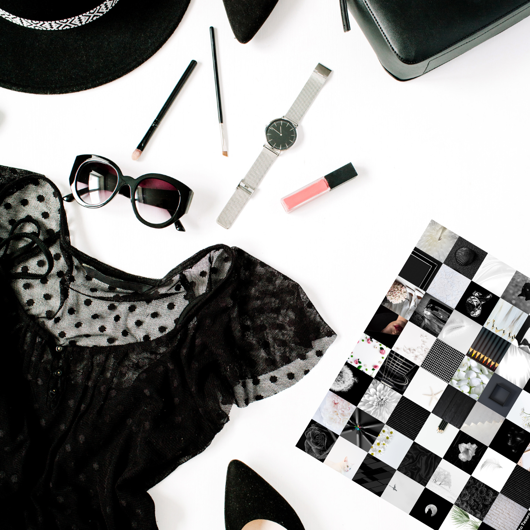 Checkerboard Scarf - Black and White (90x90cm)