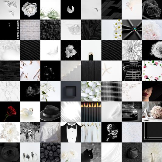 Checkerboard Scarf - Black and White (90x90cm)