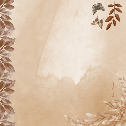 Vintage Botanical - taupe, beige and ivory colours (90x90cm)
