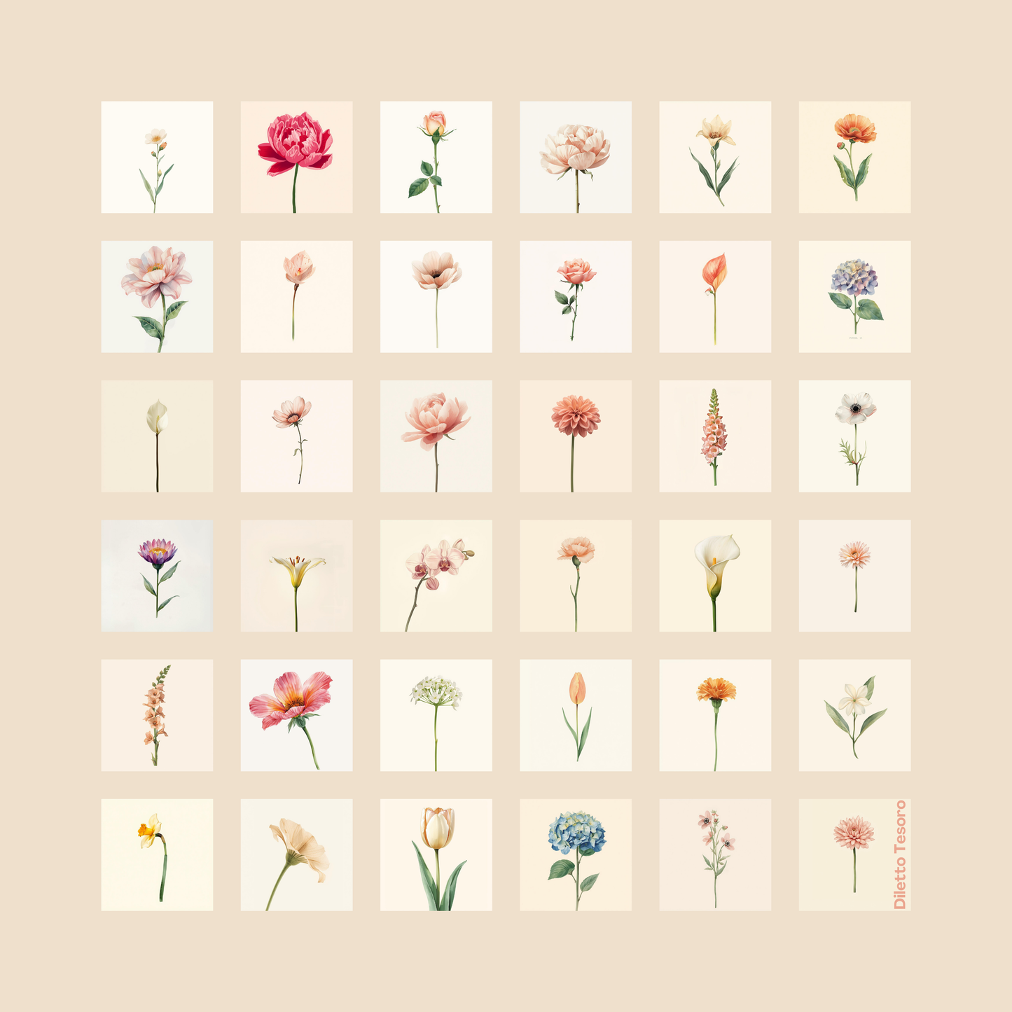 Flower Profile Scarf - softness of all softness (90x90cm)