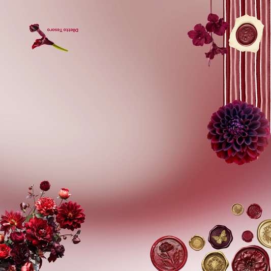 Merlot - burgundy floral and patterns (90x90cm)