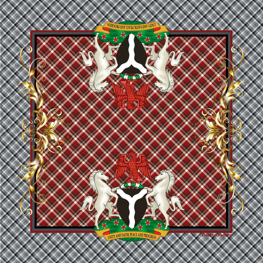 Scottish Dream Scarf - tartans and coat of arms (90x90cm)