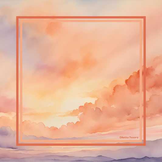 Sunset Vibes - Purples and Orange Hues (90x90cm)